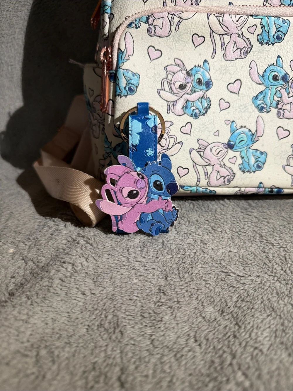 Valentine’s day Stitch and Angel Pink & Blue Mini Backpack